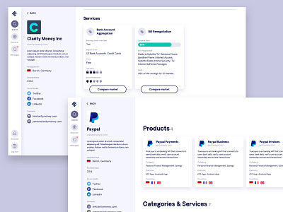 Fintechdb Company Screen app cards database desktop fintech product ui ux