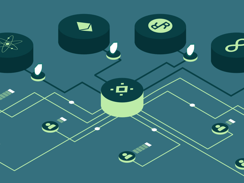 Chorus Illustration blockchain crypto bitcoin 3d vector isometric illustration