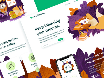 Lendonomy Landing Page appdesign brand branding desktop illustration landing mobile ui ux webdesign