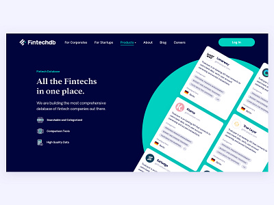 Fintechdb Landing branding colorful fintech landingpage marketing product shapes startup ui ux web