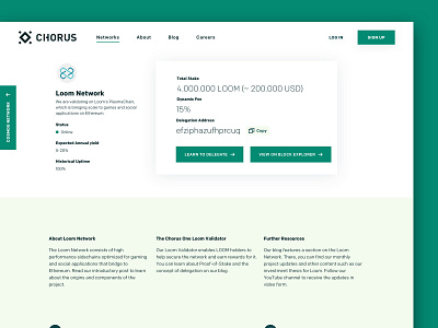 Chorus Networks Page blockchain branding desktop landingpage network ui ux web webdesign