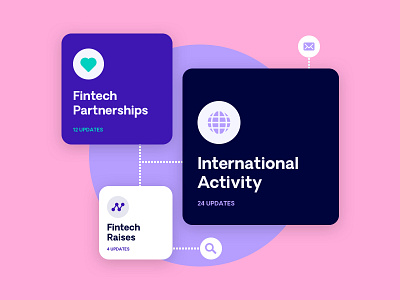 Fintechdb Illustrations bold card colorful gradient illustration infographics minimal mobile shadow typography ui ux