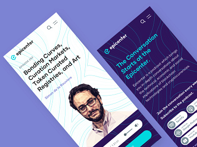 Epicenter Mobile app blockchain bold brand branding logo mobile responsive ui waves webdesign