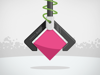 100 Billionth Pixel arm billion crane dribbble green grip hand pink pixel playoff powered robot tube wire