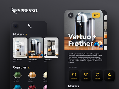 Nespresso App app coffee maker nespresso neumorphism pods ui