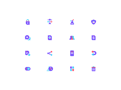 Picnic Icons agency app chat clock design documents hospital icons icons pack iconset kit lock medical picnichealth purple scale set shield unfold