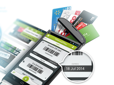 Trash Yo Cards android app barcode cards design gift cards grocery icon illustration ios keyring rewards shopping