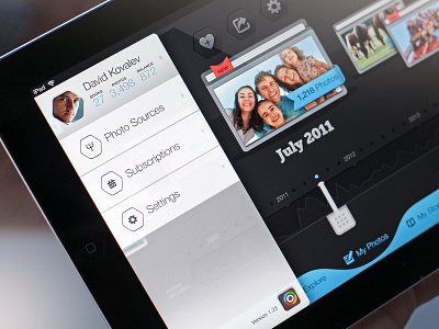 TB SideNav albums app gallery ios ipad iphone photos profile sources tapsbook timeline