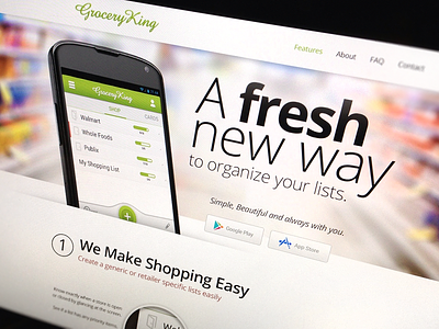 GK Landing android app cards grocery home icon illustration landing list shopping website
