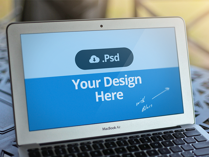 Macbook Template PSD - FREE macbook template air photoshop render mockup presentation ios freebie download flat psd