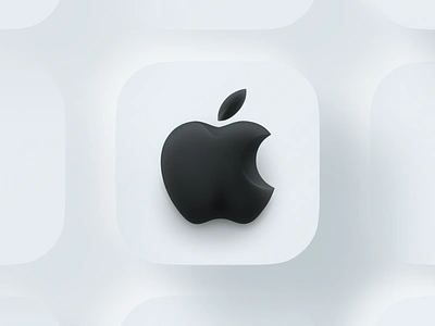 Apple not flat 3d app apple big sur bite branding figma icons iconset illustration ios ios14 lighting logo neuomorphic neuromorphic shadow skeuomorphic soft 3d website