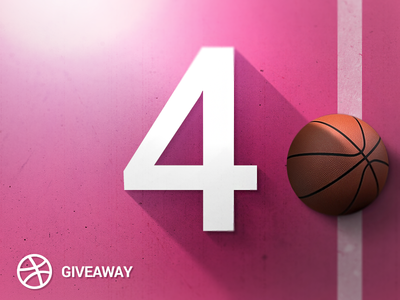 4 Invites baseketball court dribbble giveaway illustration invite