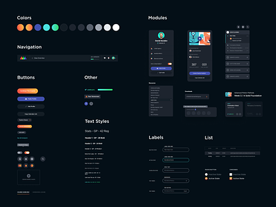 SOM Elements animation buttons colors components dark fields kit learn learning modules platform school of motion som styles text ui uiux ux webapp widgets