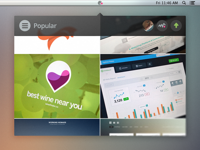 Dribbble Widget [rebound] activity app dribbble menu popular toolbar upload widget window