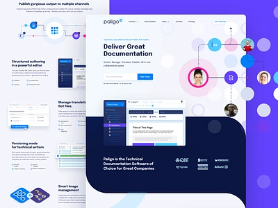 Paligo Home branding design docs documentation documents homepage landing landing page logo organize ui unfold ux web website