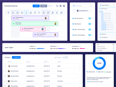 Paligo Elements agency app calendar elements graph paligo planner schedule ui unfold ux