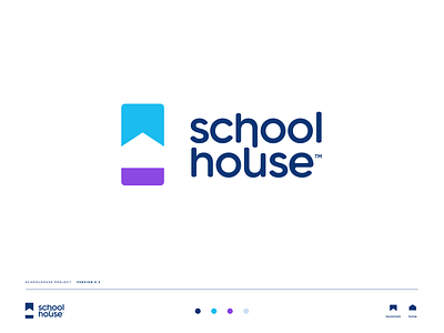 SchoolHouse Logo agency bookmark brand branding fun home house kids logo mark negative negative space pencil school schoolhouse unfold