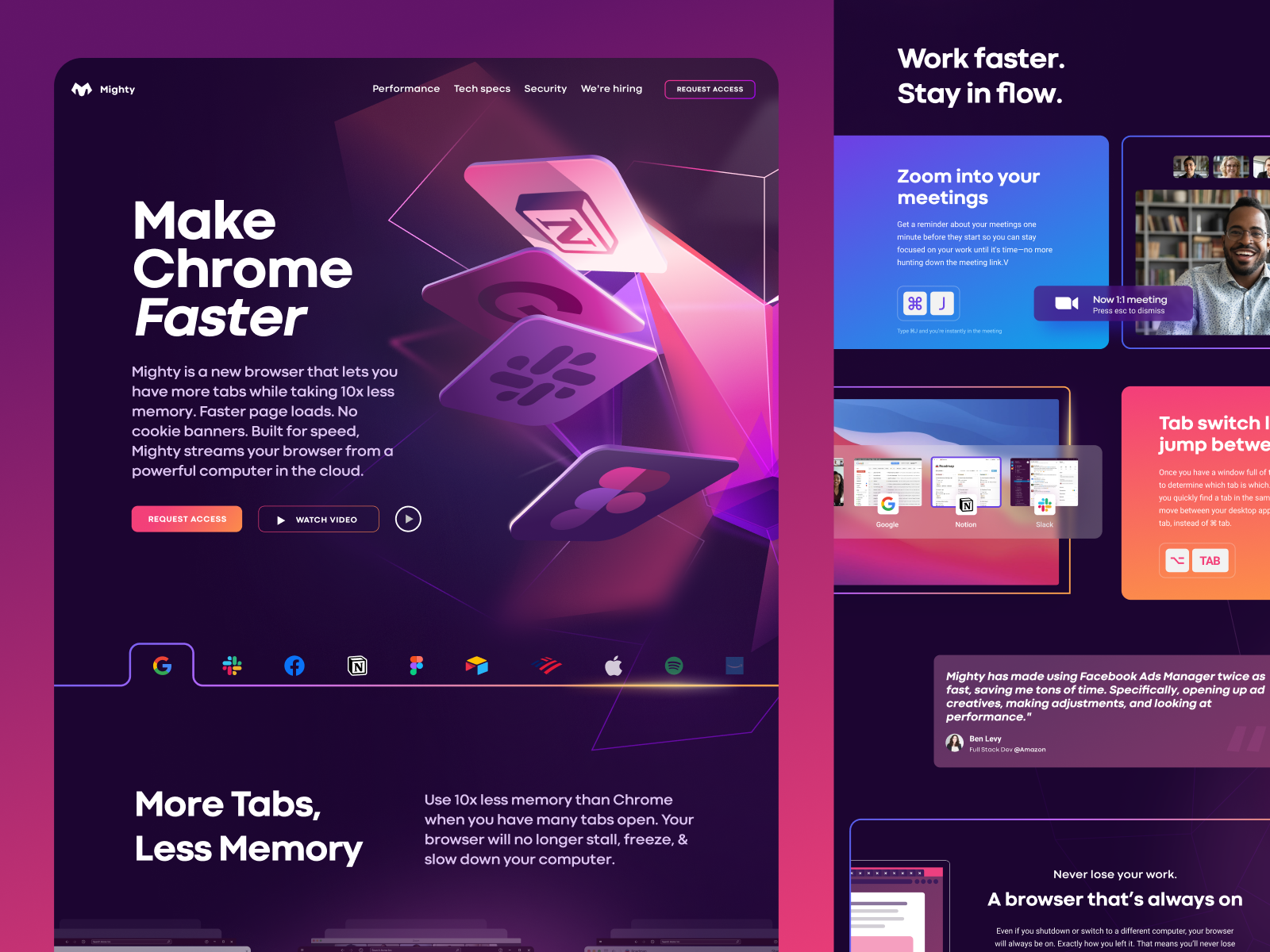 Mighty Website by David Kovalev for unfold on Dribbble