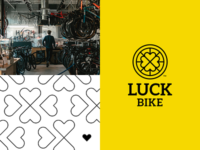 Luck Bike Brand agency bike branding branding agency branding design brazil clover logo luck lucky pattern photos redesign rio spokes text unfold wheel wheels yellow