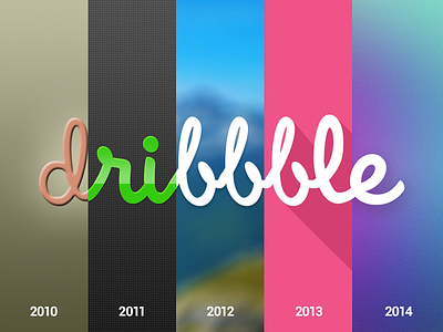 Dribbble 5 birthday celebrate dribbble evolution illustration long shadow playoff progress translucent trends