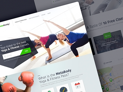 MB Home class fitness homepage icons landing location map voucher web webdesign website