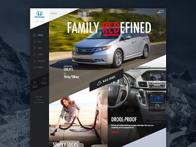 Odyssey Van car design family honda odyssey slanted ui ux vacuum van vehicle webdesign