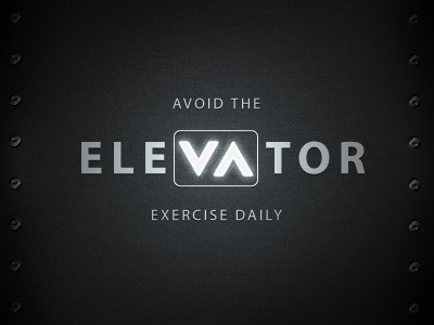 Elevator Exercise arrow black dark down elevator glow icon logo metal texture typography up