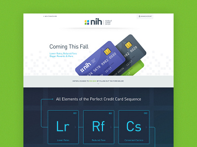 NIH Cards creditcard elements icons landing periodic table splash webdesign website