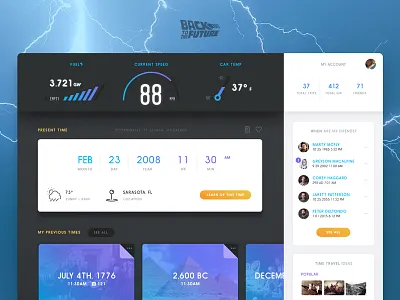 Time Travel App app auto back to the future bttf car flux capacitor time travel ui ux