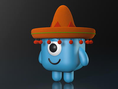 Señor Bob 3D 3d bob c4d cube cute eye icon roark rocky sombrero