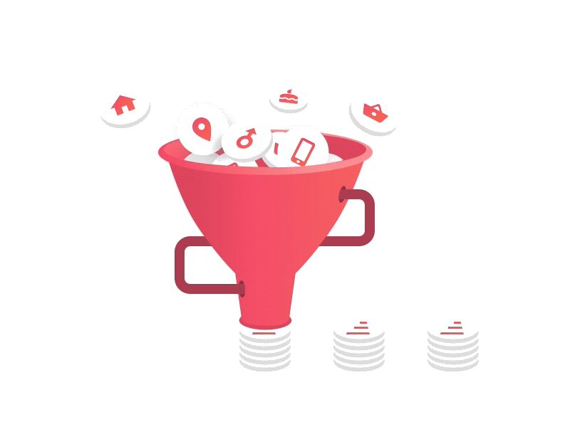RM Icons books data funnel graph icons illustration mobile radar red stats tabs website