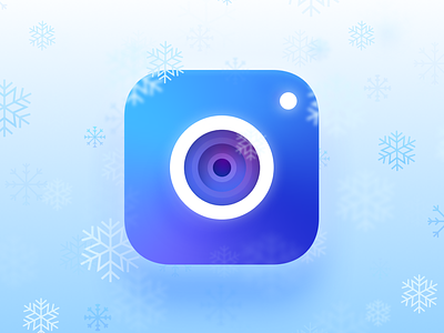 Wintery Camera branding camera christmas cold glow holidays icon ios lens snow snowflakes winter