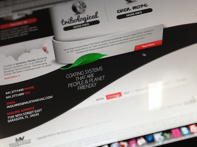 MV Website Design 02 about button company design dropdown footer green grey header homepage icons layout leaf metal pattern red ribbon rivets texture web website