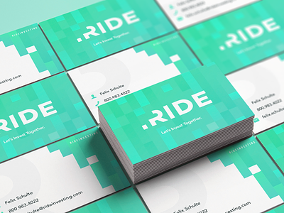 RIDE Cards agency business cards collateral design graphic investment print team