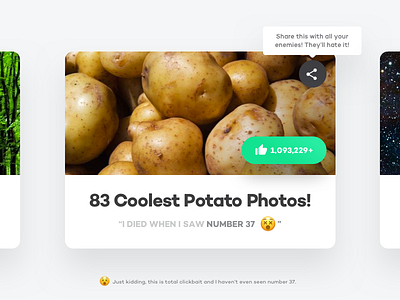 Clickbait FTW annoy clickbait design like playoff potato share ui unfold ux