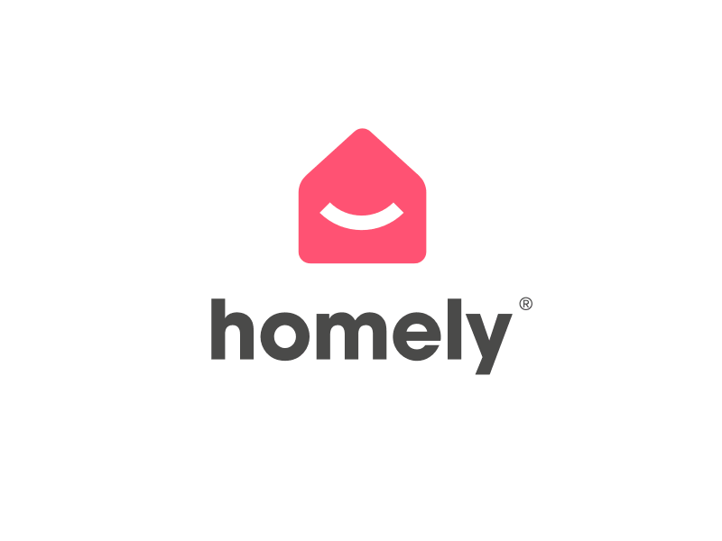 Homely Logo agency brand h house logo realestate home smile team unfold