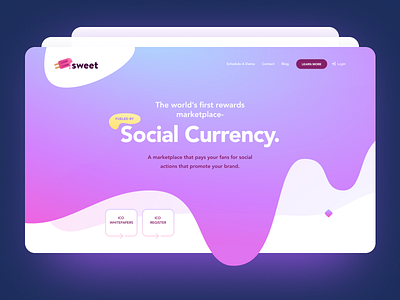 Sweet Concept colorful crypto fun homepage icecream melt sweet web website