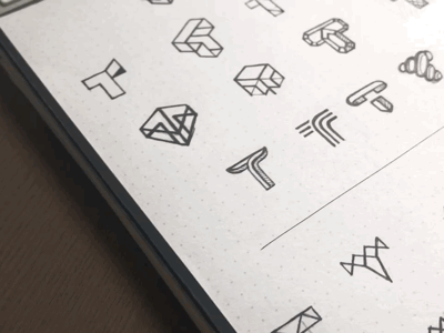 Crazy T's branding design diamond geometric letter lines logo shapes sketches t wip