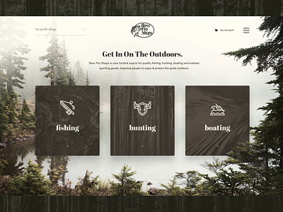 BassPro Hero basspro fishing hunting nature outdoors unfold web webdesign