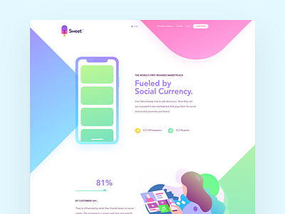 Sweet Concept 2 branding crypto currency design illustration mobile team ui unfold ux website