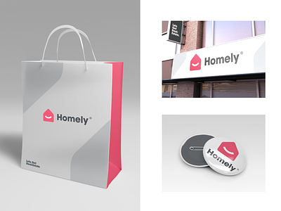 Homely Mocks bag button happy home homely house mockups office realestate sign smile