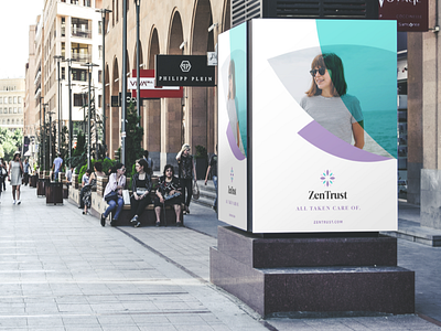 ZenTrust Concept billboard branding concept logo sign signage street unfold zentrust