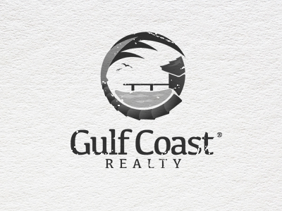 GC Logo beach birds design dock gulf house logo ocean palm realty sea gulls seal shore stream symbol trademark tree water front waterfront