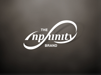 Inphinity Logo brand company custom font forever infinity logo loop mark shadow symbol typography