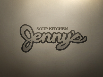 Jennys Logo custom font food kitchen logo non profit restaurant script soup trademark
