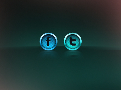 FB TW Icons blue button custom cyan facebook icons like media network set share social tweet twitter vector