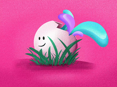 Egg-citing design egg exploration fun grass happy illustration procreate