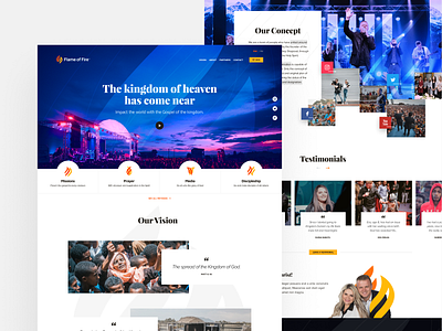 Flame of Fire Website branding branding design christian design homepage logo ministry social testimonial vision web website