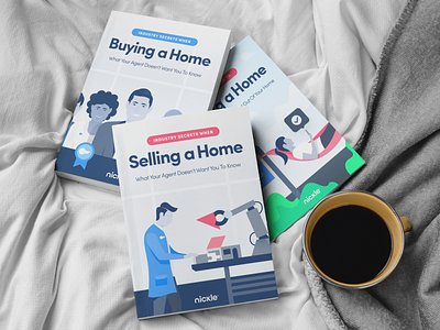 Nickle Book Covers agency book brand branding buying design illustration illustrations logo nickle realestate selling unfold