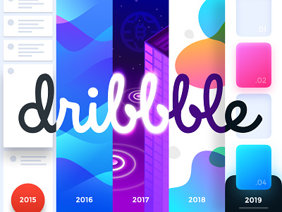 Dribbble 10 10 years 2015 2016 2017 2018 2019 agency anniversary birthday bitcoin crypto design dribbble illustrations ios material team trends unfold waves